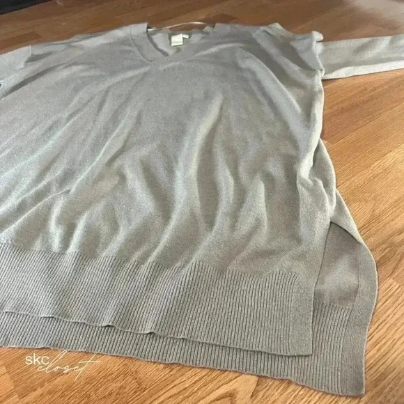 ADY P Women's Taupe Long-Sleeve, V-Neck, Fanny Sweater, L - Picture 7 of 14